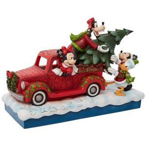 Jim Shore Disney Traditions Mickey Mouse and Friends on Red Truck Figurine NEW